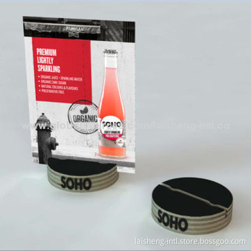 Wooden coutertop advertising sign holder
